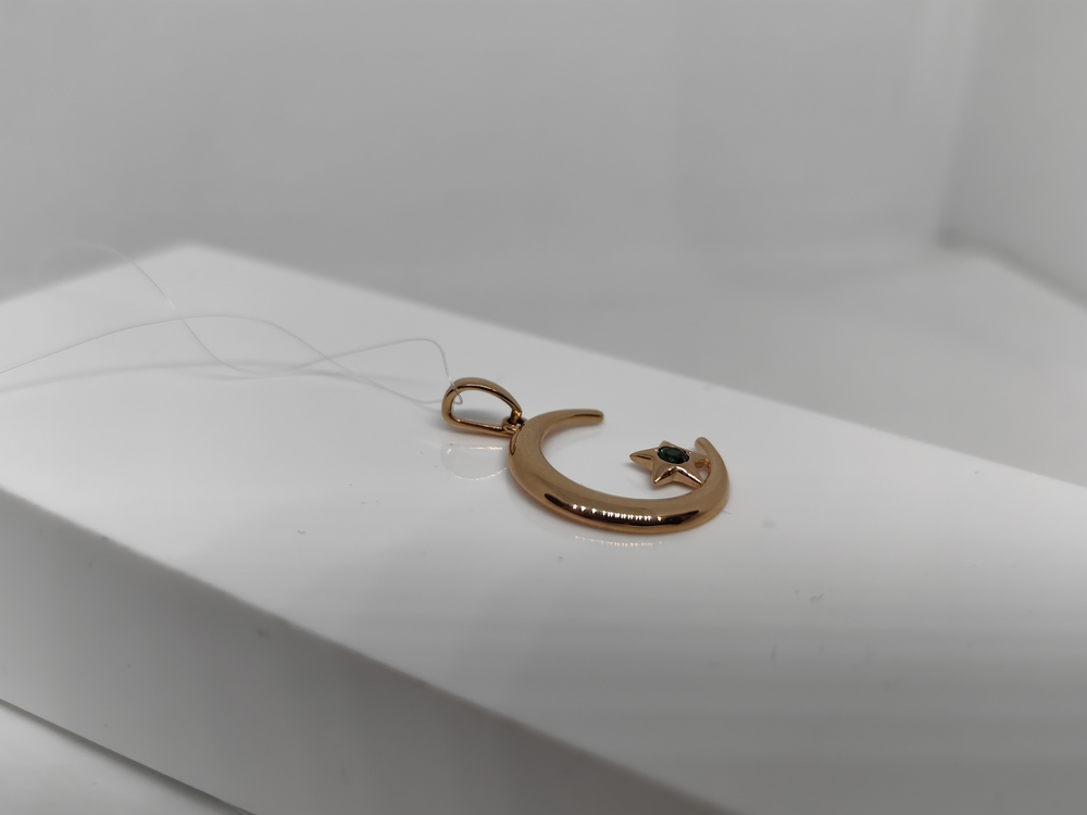 ПОДВЕСКА ПОЛУМЕСЯЦ с камнем (Au 585)