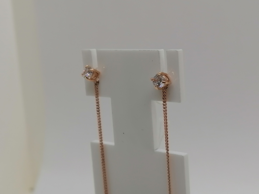 СЕРЬГИ ПРОДЕВКИ с камнем (Au 585)