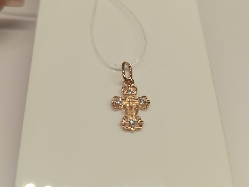 ПОДВЕСКА КРЕСТ с камнями (Au 585)
