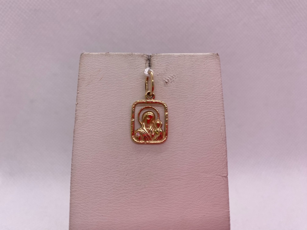 ПОДИКМ585 ПОДВЕСКА ИКОНА С КАМНЕМ (Au 585)