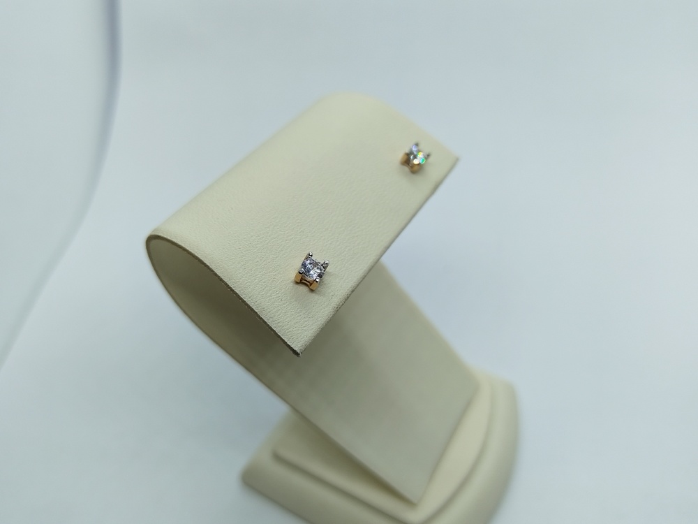 СЕРЬГИ ПУСЕТЫ с камнем (Au 585)