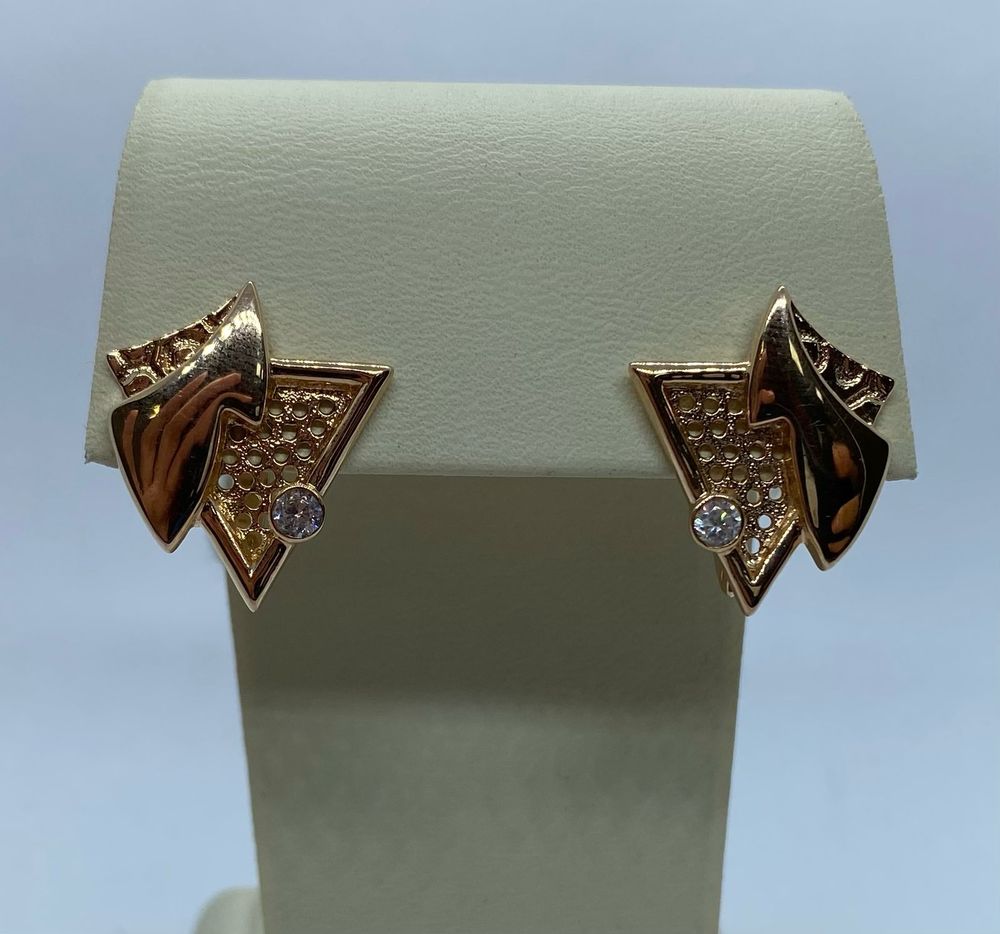 СКМ585 СЕРЬГИ С КАМНЕМ (Au 585)