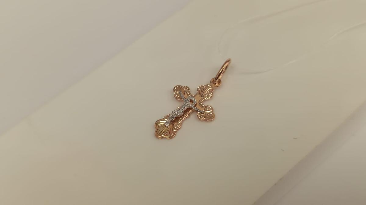 810-00317-10-00-00-02 ПОДВЕСКА КРЕСТ без камня (Au 585)