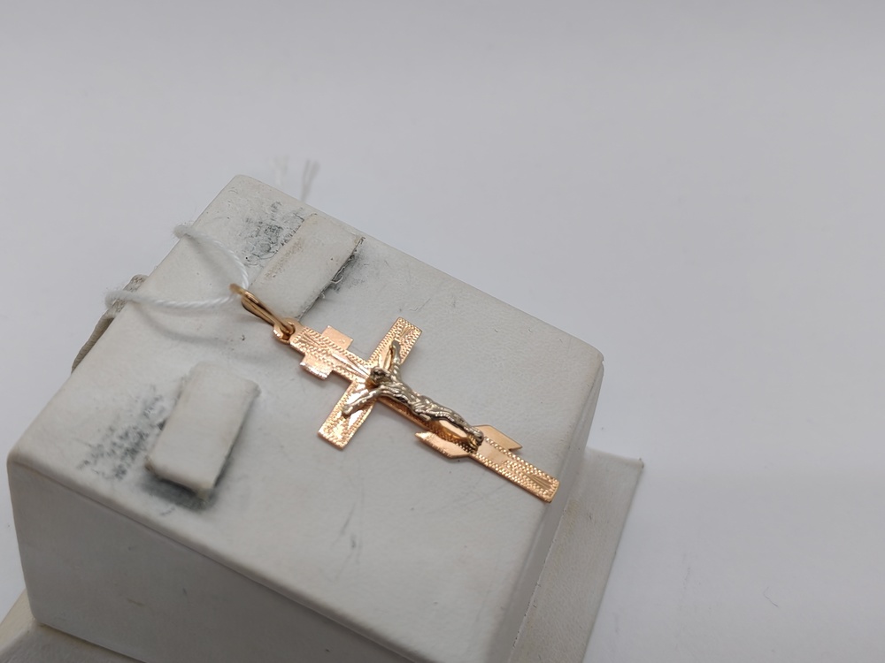 ПОДВЕСКА КРЕСТ БЕЗ КАМНЯ (Au 585)