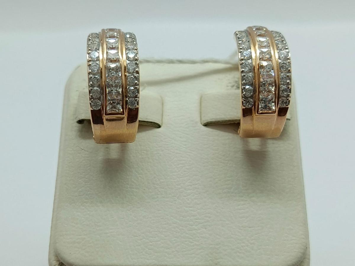 СКМИ585 СЕРЬГИ С КАМНЯМИ (Au 585)