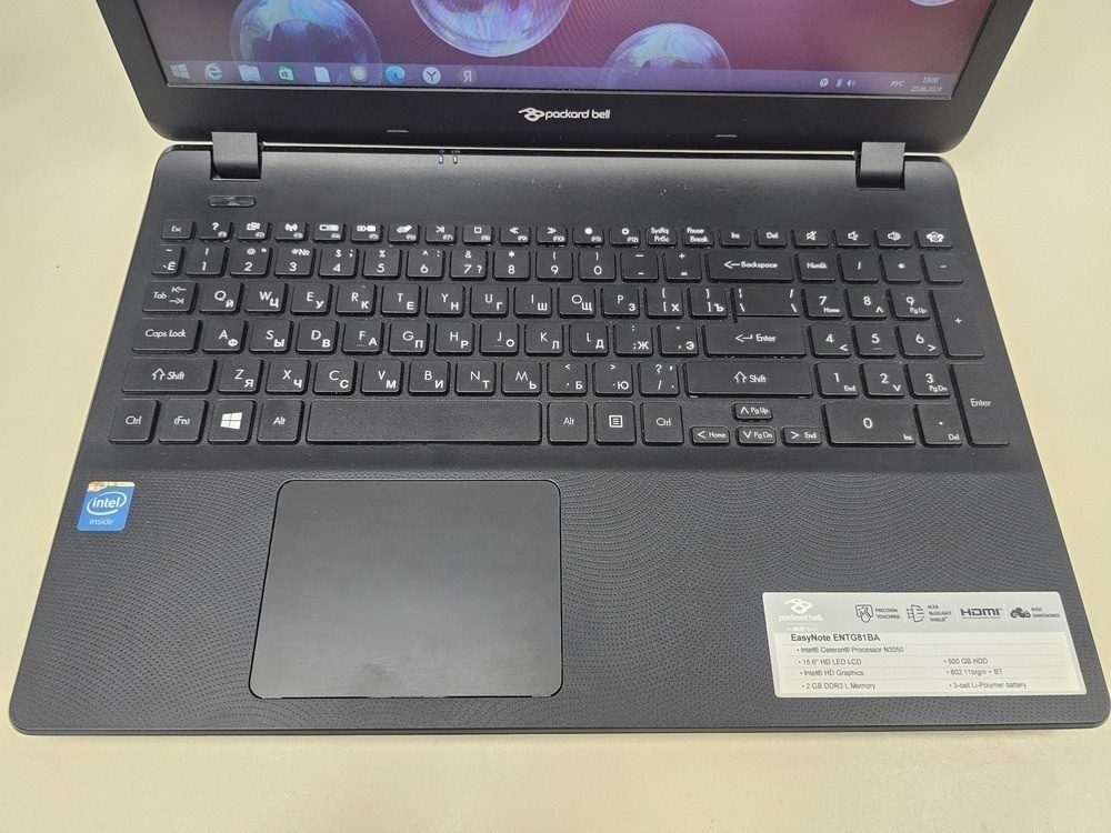 Ноутбук PACKARD BELL; Celeron N3050, HD Graphics, 2 Гб, Нет, 500 Гб