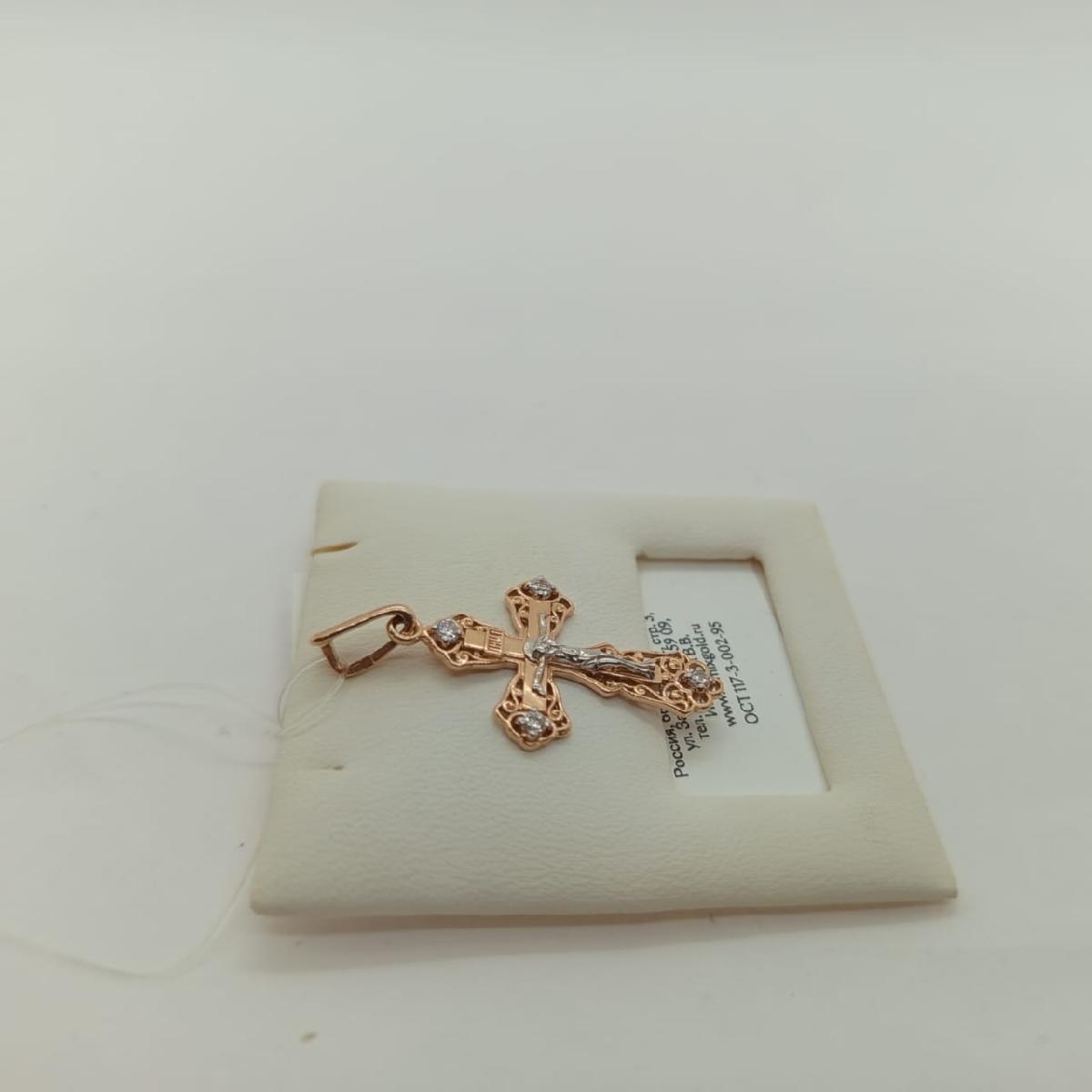 ПОДВЕСКА КРЕСТ с камнями (Au 585)