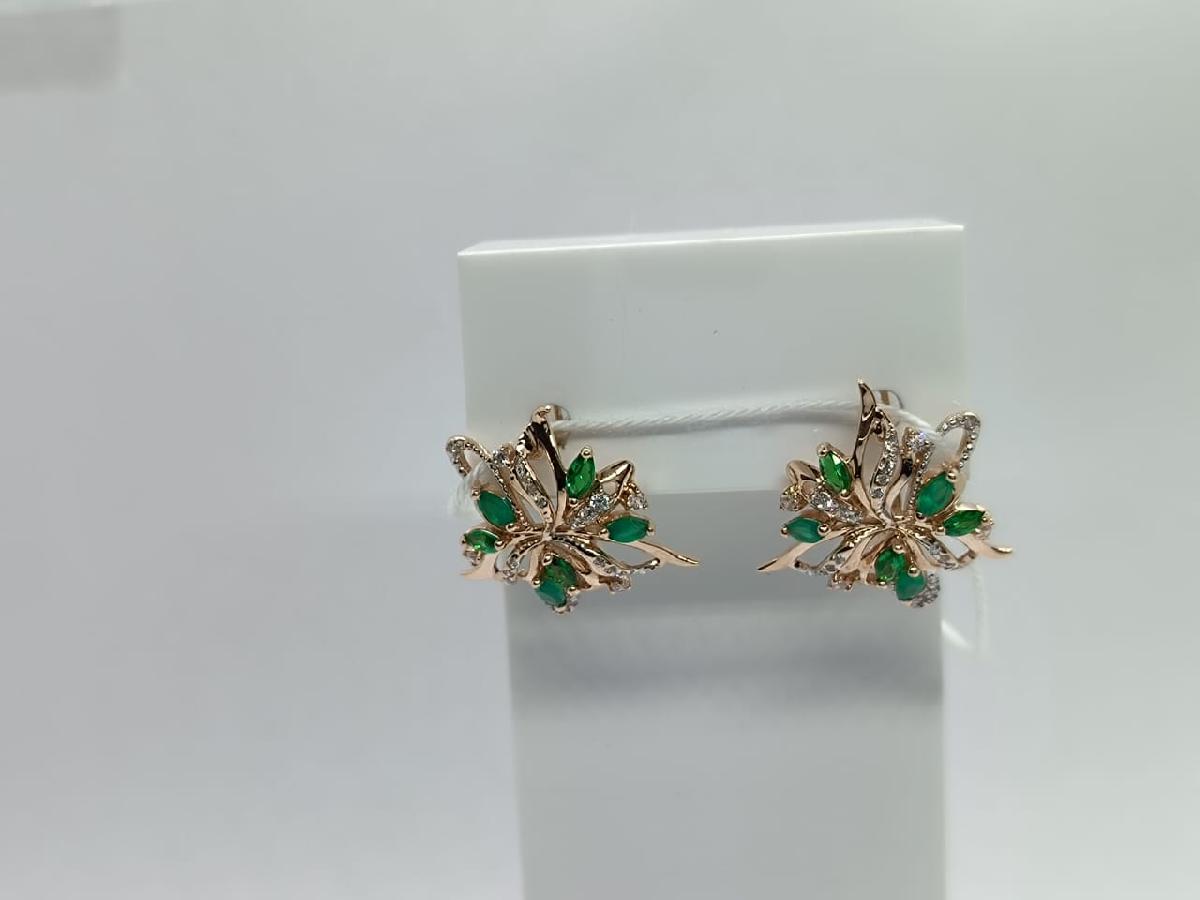 СКМИ585 СЕРЬГИ С КАМНЯМИ (Au 585)