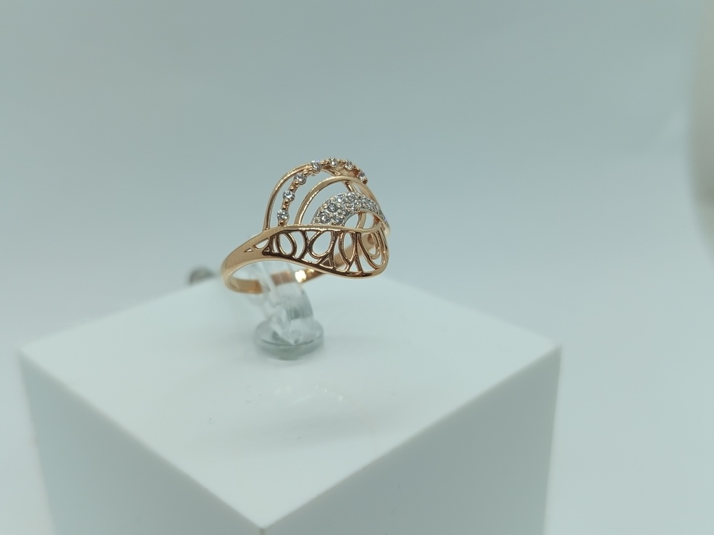 КОЛЬЦО С КАМНЯМИ (Au 585)