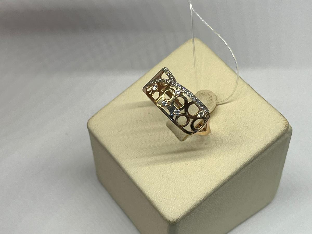 КОЛЬЦО С КАМНЯМИ (Au 585)