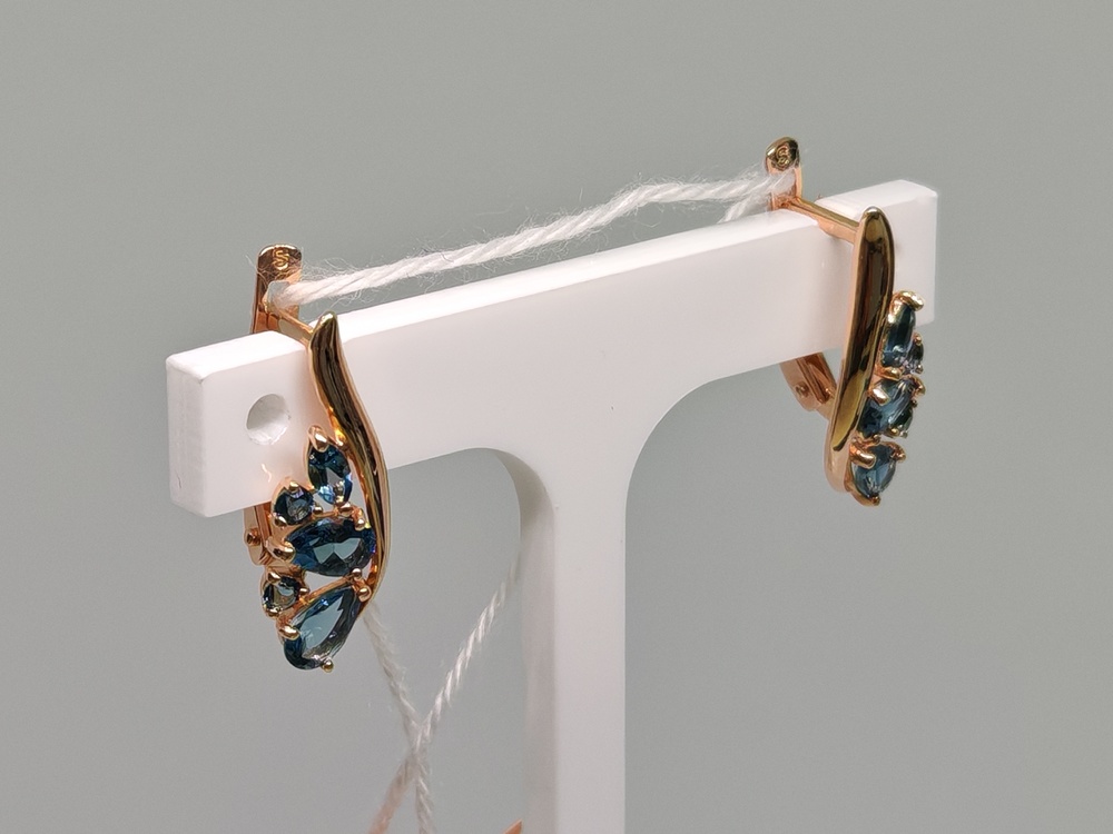 СКМИ585 СЕРЬГИ С КАМНЯМИ (Au 585)