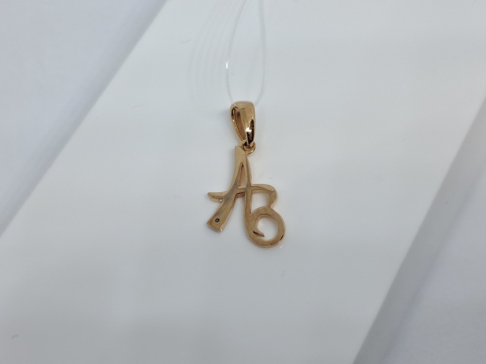 ПОДВЕСКА БУКВА А с камнем (Au 585)