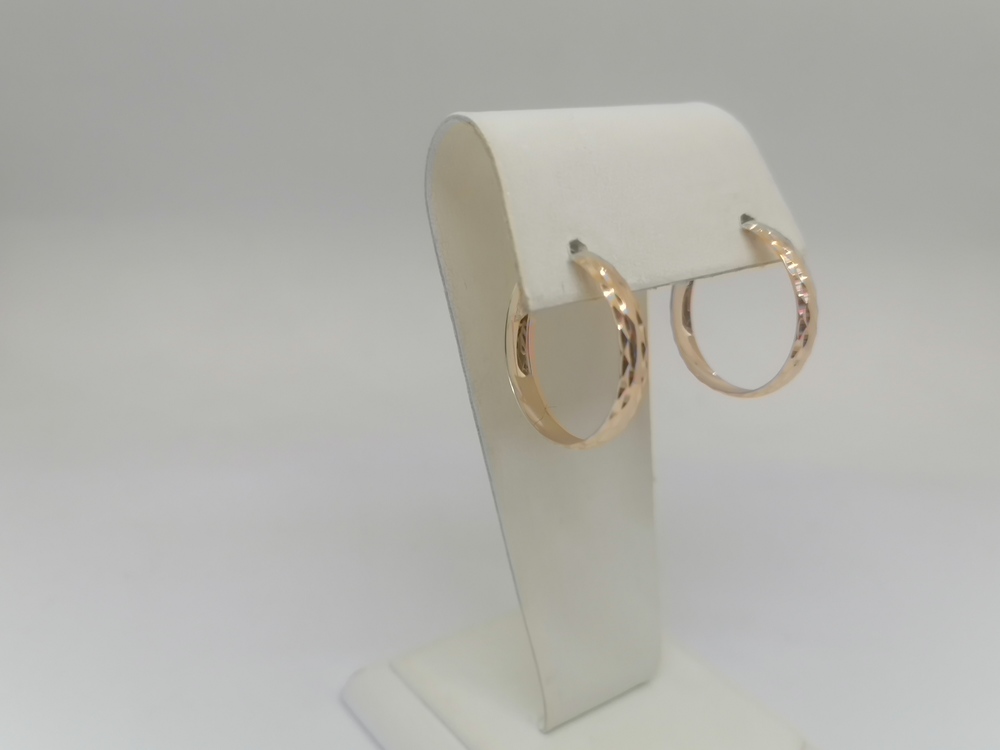 08-0316 СЕРЬГИ КОНГО Рифленые (Au 585)