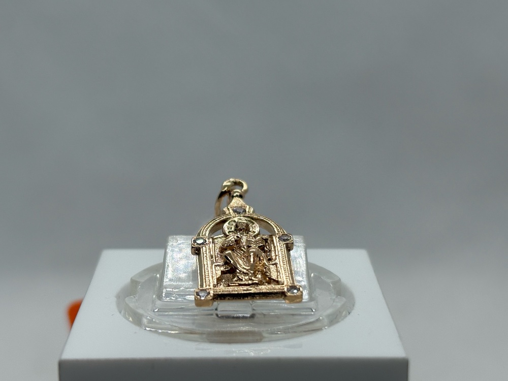 ПОДИКИ585 ПОДВЕСКА ИКОНА С КАМНЯМИ (Au 585)