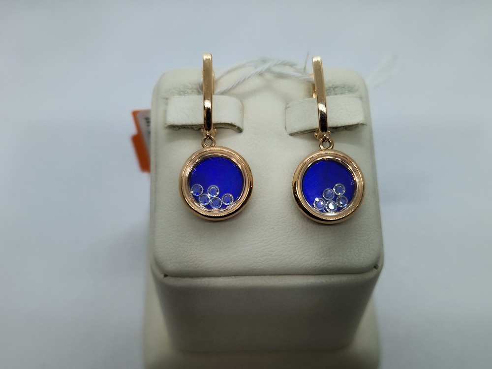 СКМИ585 СЕРЬГИ С КАМНЯМИ (Au 585)