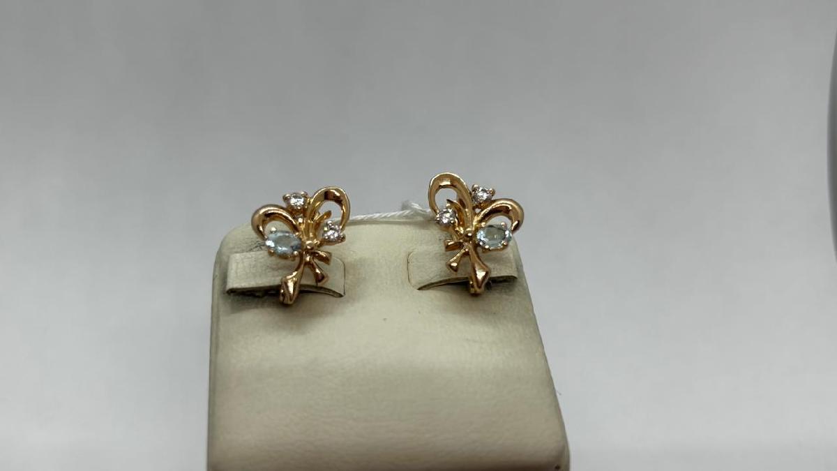 СКМИ585 СЕРЬГИ С КАМНЯМИ (Au 585)