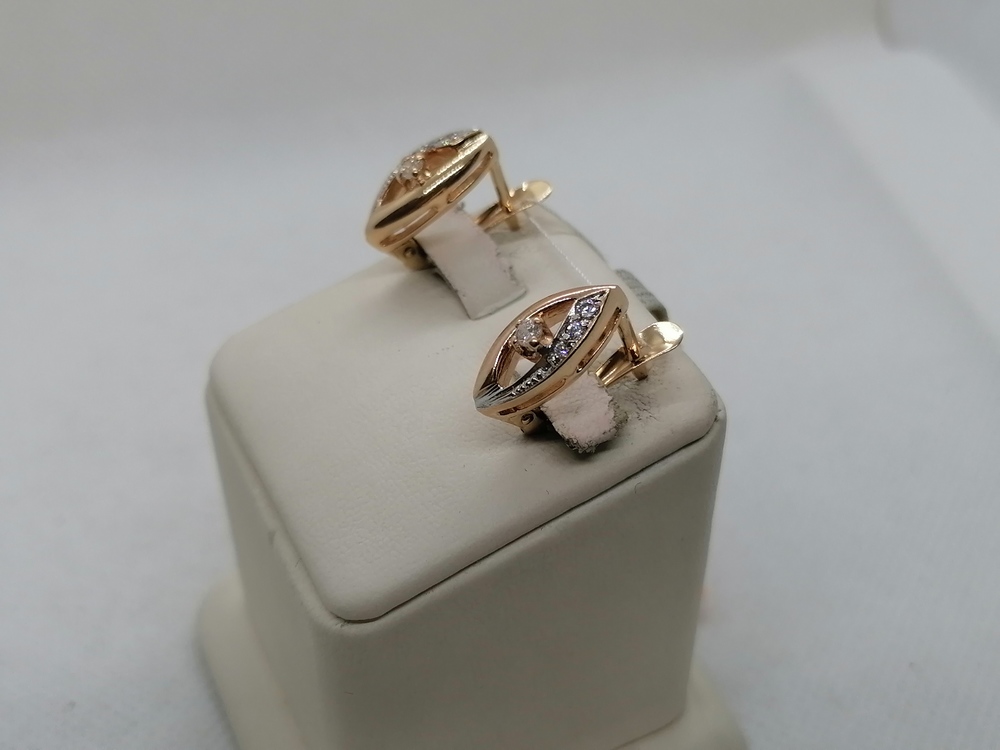 СКМИ585 СЕРЬГИ С КАМНЯМИ (Au 585)