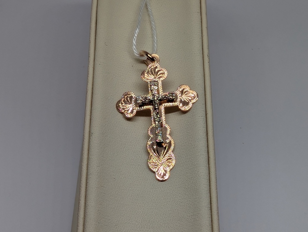 ПОДВЕСКА КРЕСТ БЕЗ КАМНЯ (Au 585)