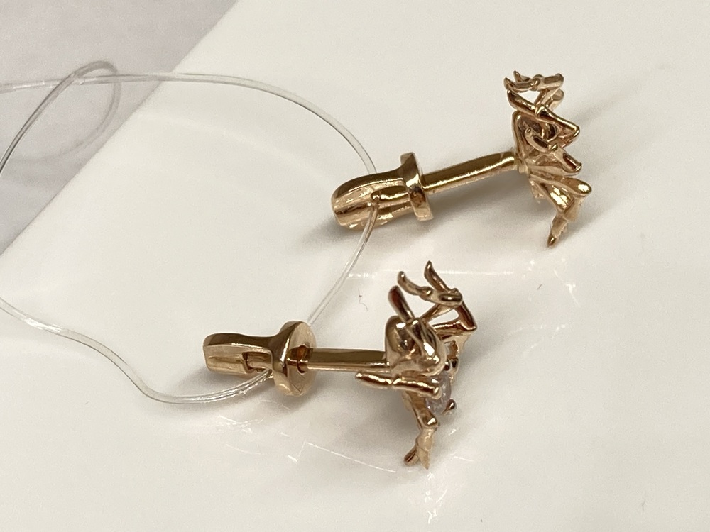 СЕРЬГИ ПУСЕТЫ с камнем (Au 585)