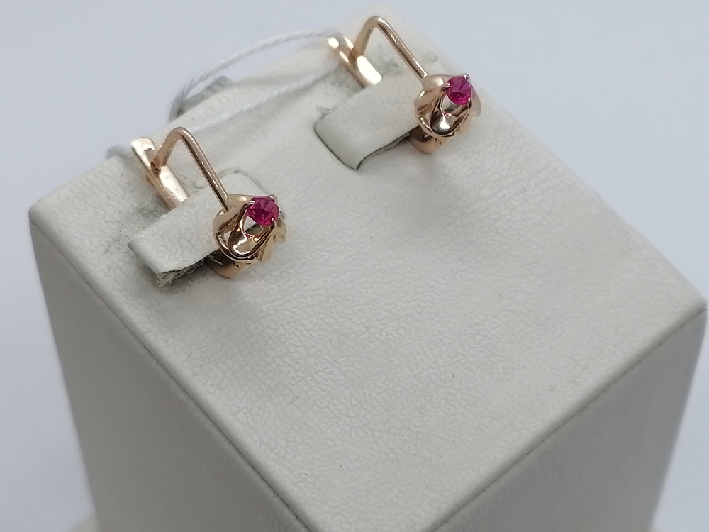 СКМ583 СЕРЬГИ С КАМНЕМ (Au 583)