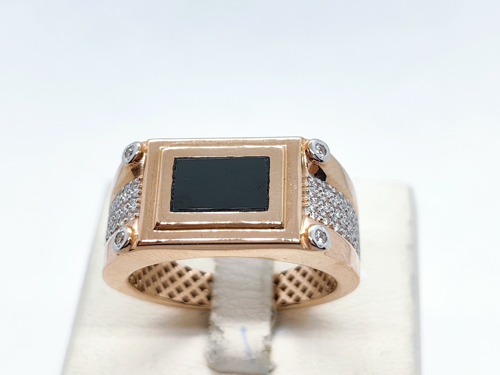 КОЛЬЦО ПЕЧАТКА с камнями (Au 585)