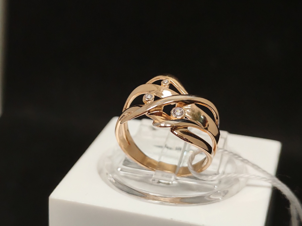 КОЛЬЦО С КАМНЯМИ (Au 585)