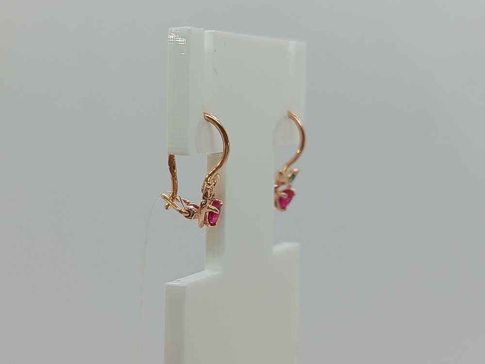 СЕРЬГИ ПЕТЕЛЬКА с камнями (Au 585)