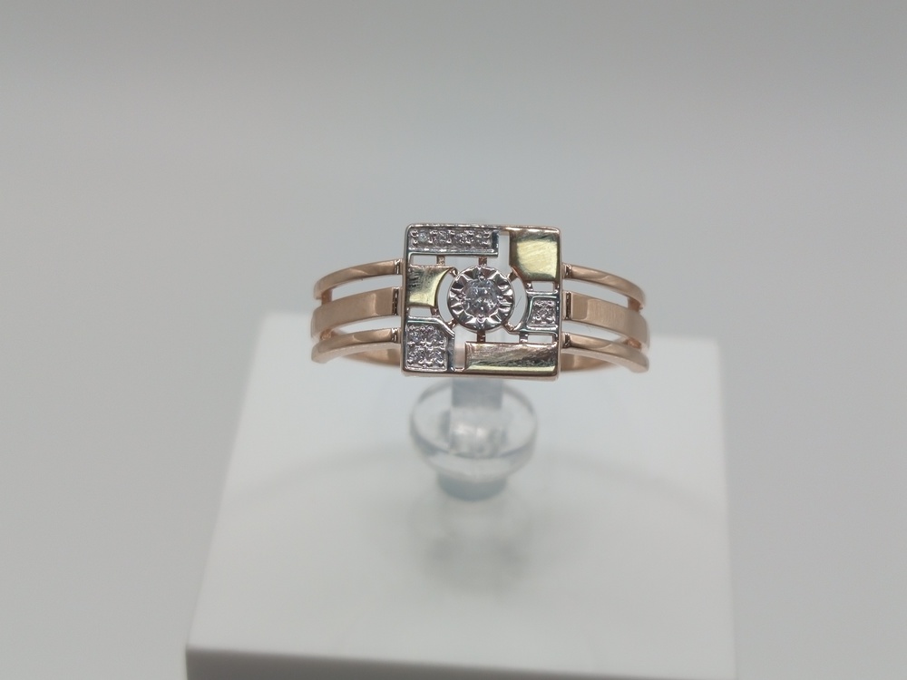 КОЛЬЦО С КАМНЯМИ (Au 585)