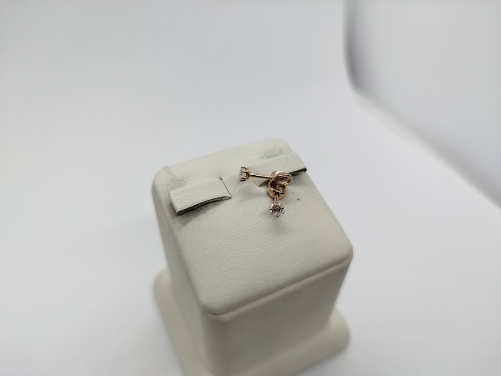 01-214649 СЕРЬГИ ПУСЕТЫ с камнем (Au 585)