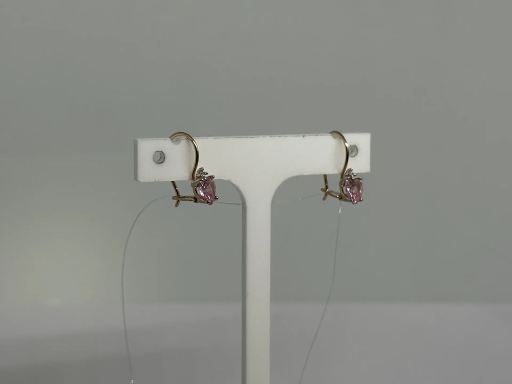 СЕРЬГИ ПЕТЕЛЬКА с камнями (Au 585)