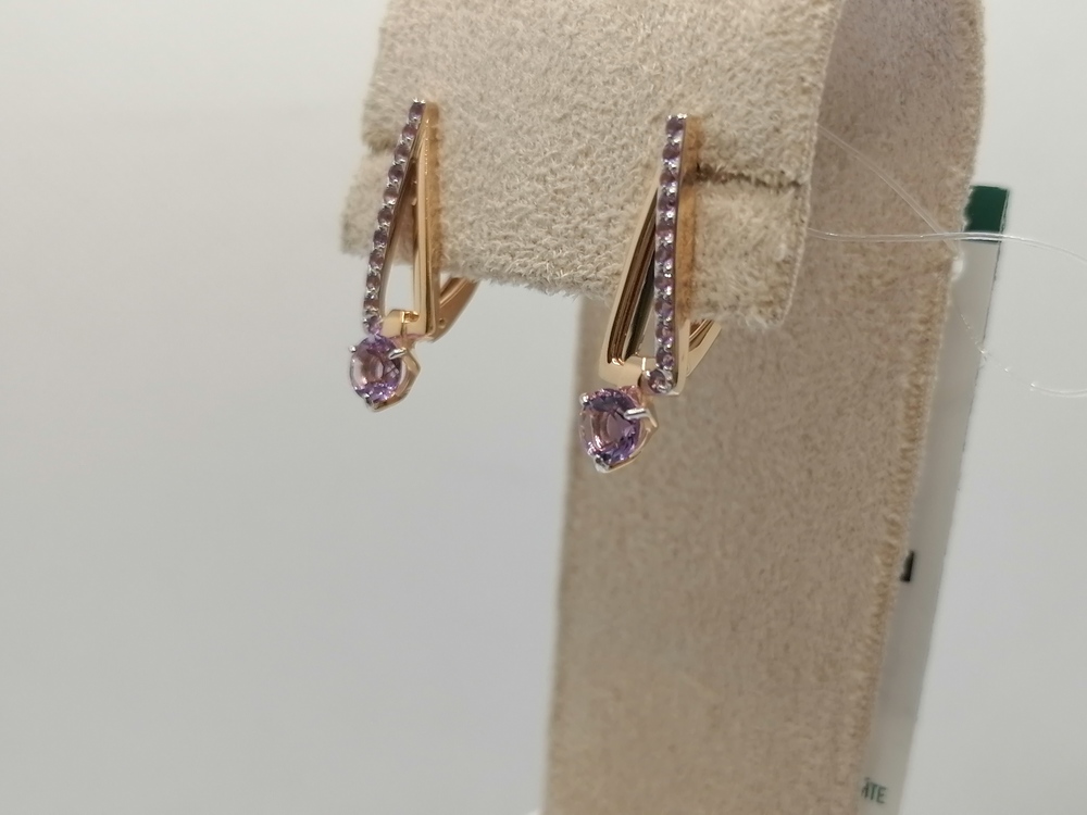 СЕРЬГИ АМЕТИСТ (Au 585)