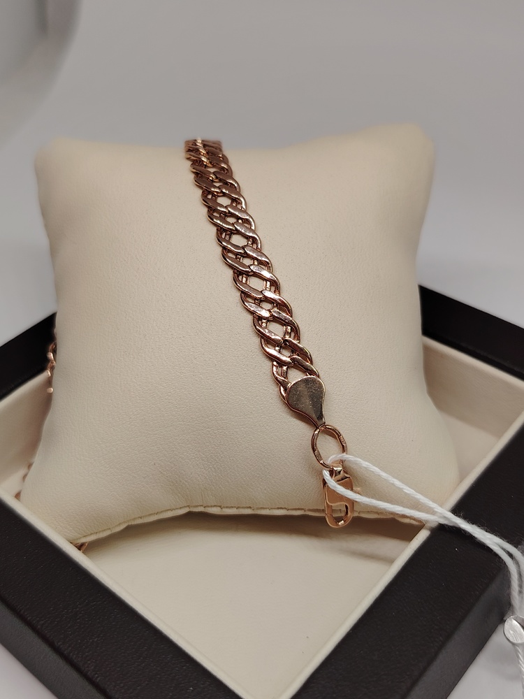 БРАСЛЕТ ПУСТОТЕЛЫЙ Ромб двойной Au 585