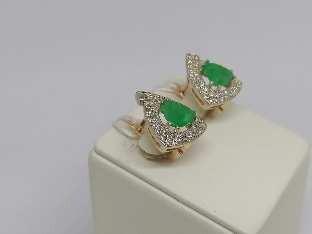 СКМИ585 СЕРЬГИ С КАМНЯМИ (Au 585)
