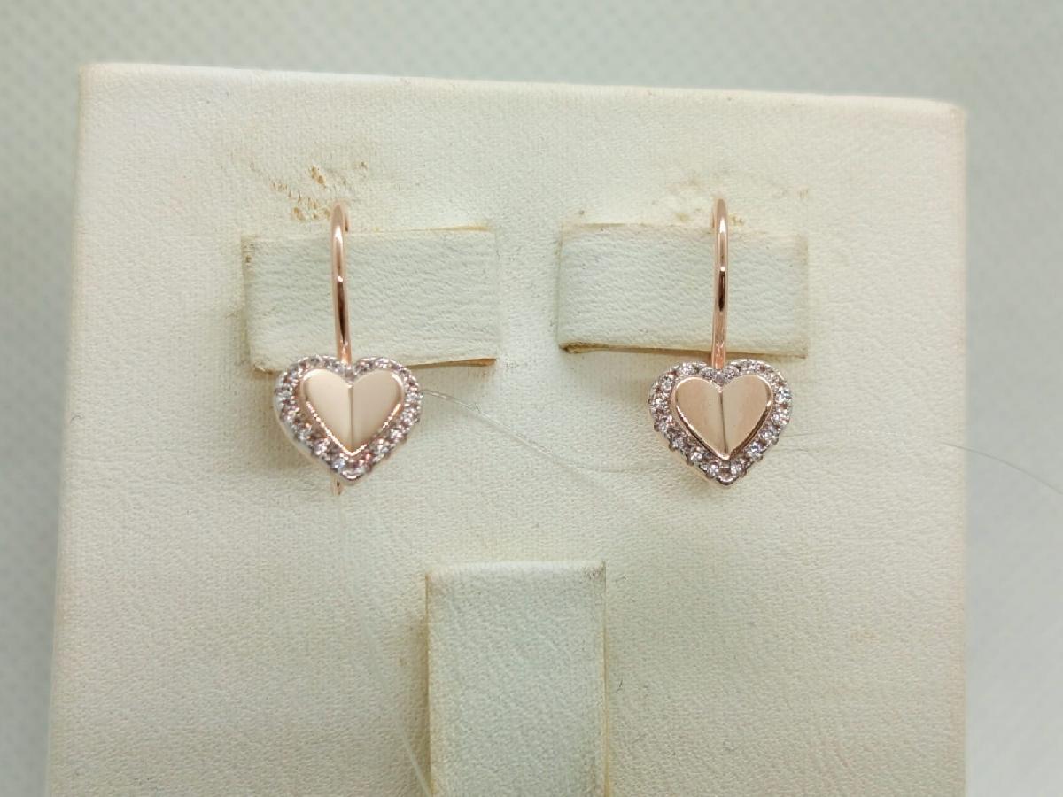 СЕРЬГИ ПЕТЕЛЬКА с камнями (Au 585)