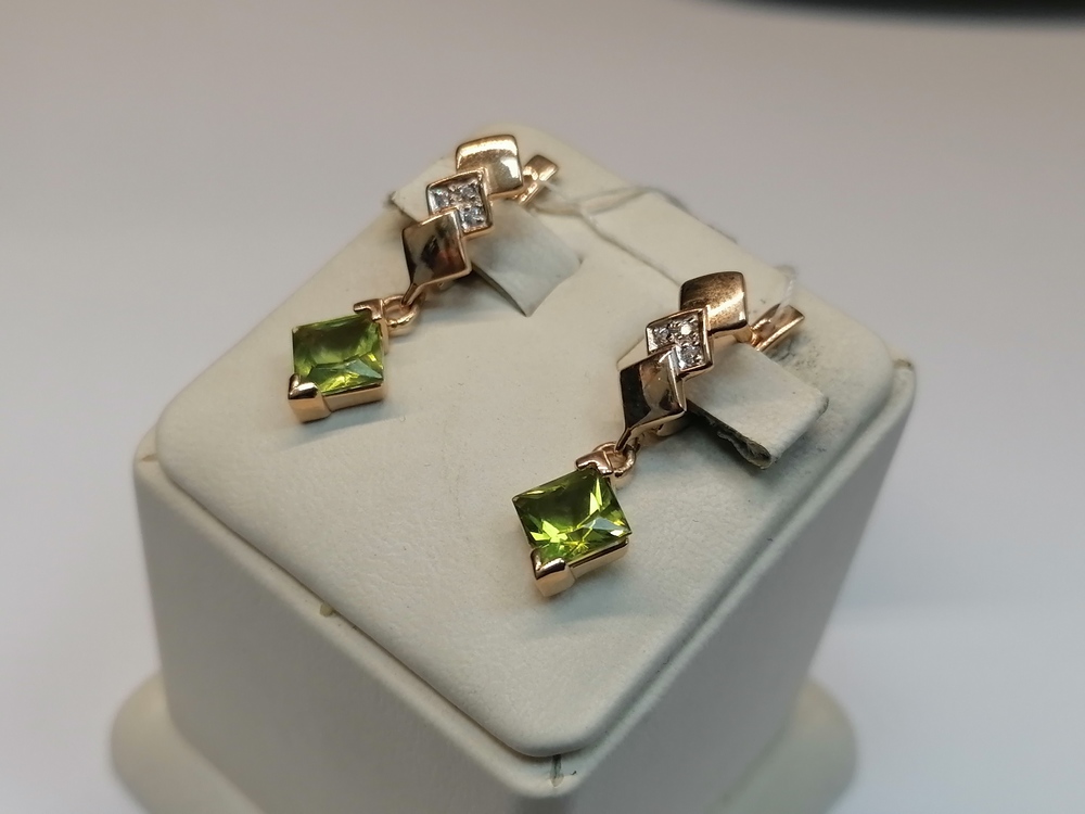 СКМИ585 СЕРЬГИ С КАМНЯМИ (Au 585)