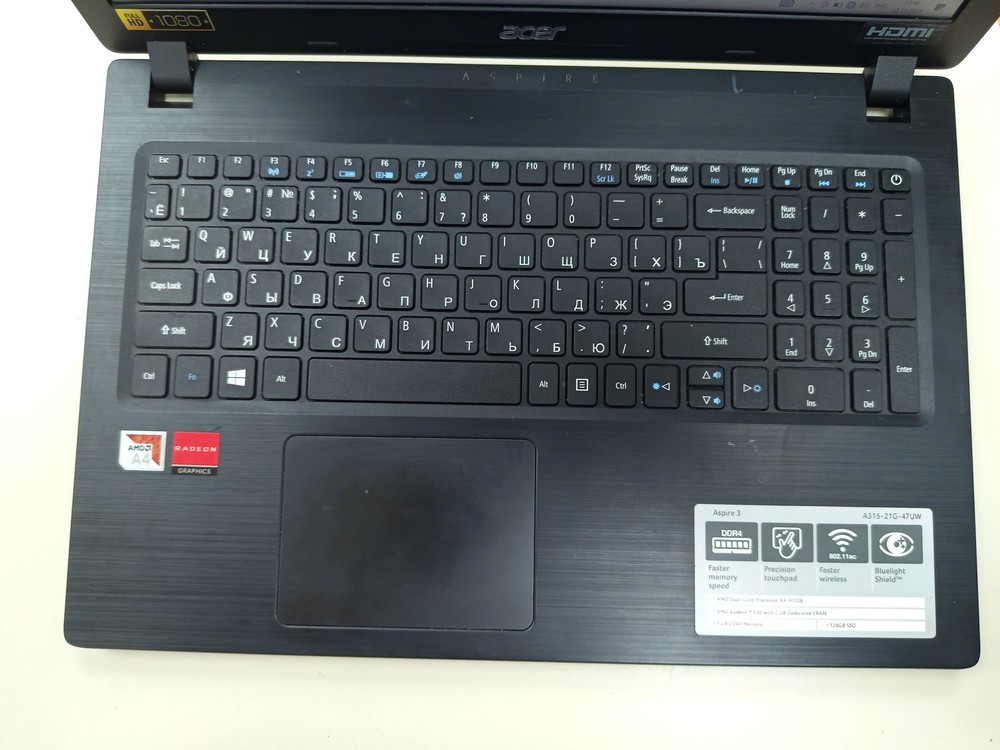 Ноутбук Acer; A4-9120, Radeon 530, 20 Гб, Нет, 120 Гб