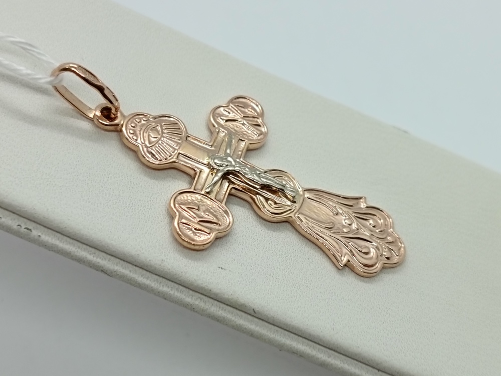 ПОДВЕСКА КРЕСТ БЕЗ КАМНЯ (Au 585)