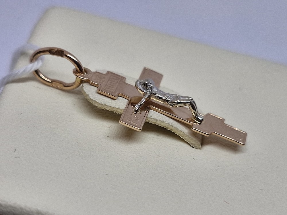 ПОДКБК585 ПОДВЕСКА КРЕСТ БЕЗ КАМНЯ (Au 585)