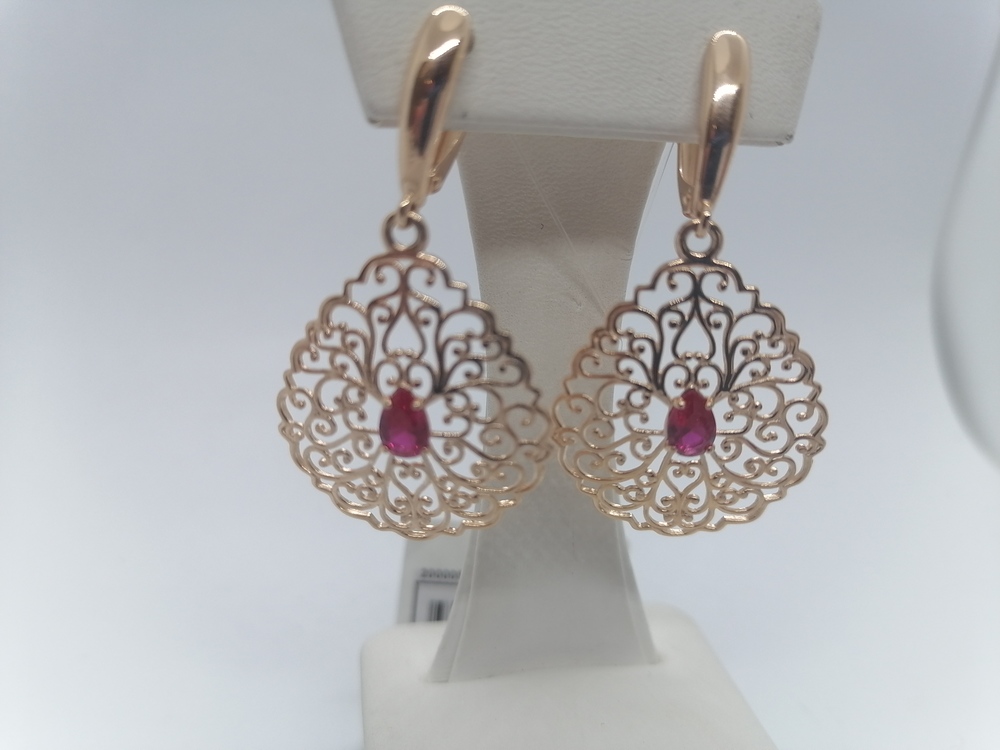 СЕРЬГИ С КАМНЕМ (Au 585)