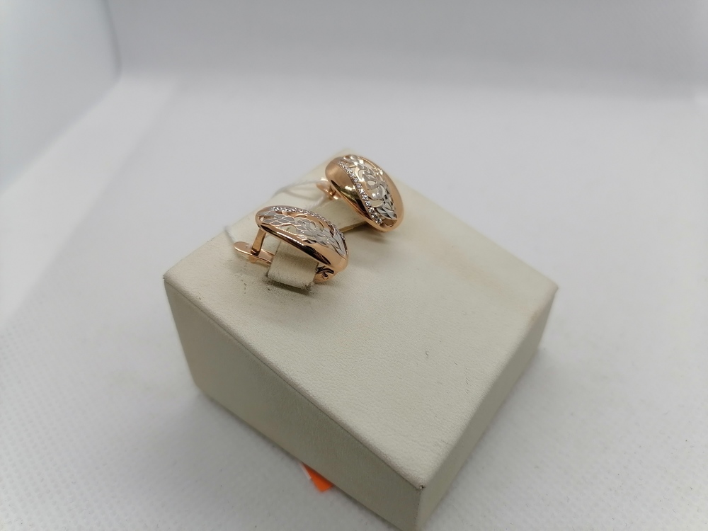 СКМИ375 СЕРЬГИ С КАМНЯМИ (Au 375)