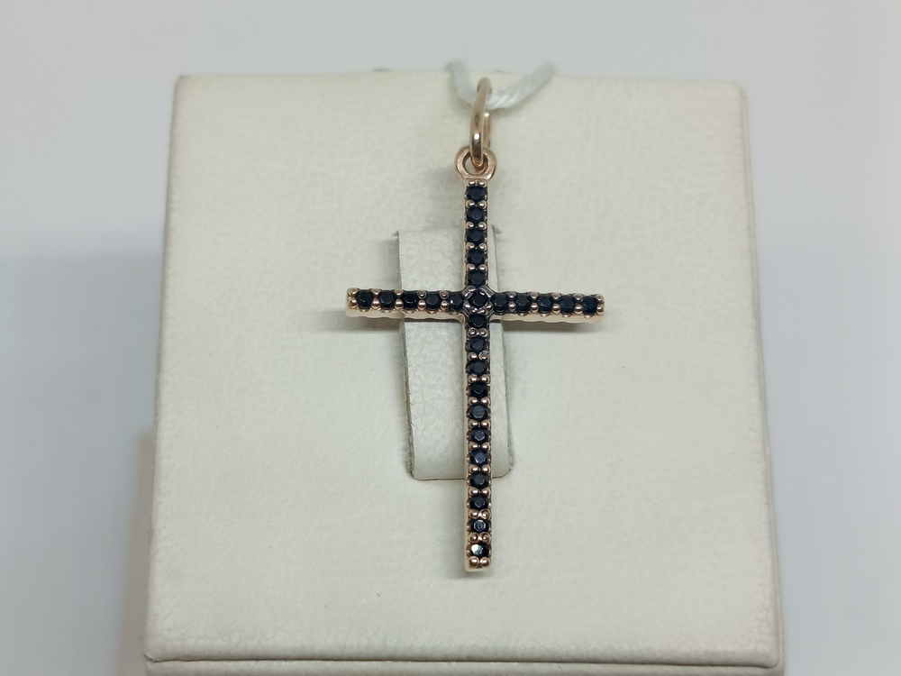 ПОДВЕСКА КРЕСТ С КАМНЯМИ (Au 585)