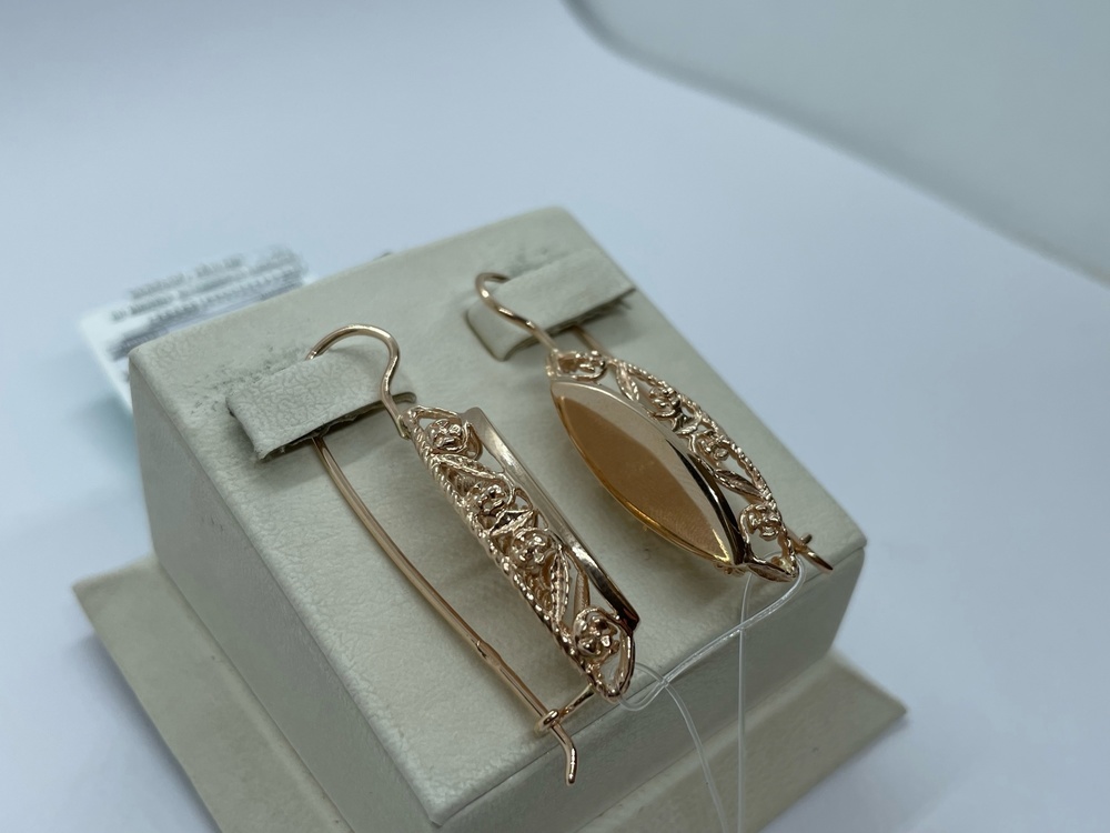 СЕРЬГИ ПЕТЕЛЬКА без камня (Au 585)