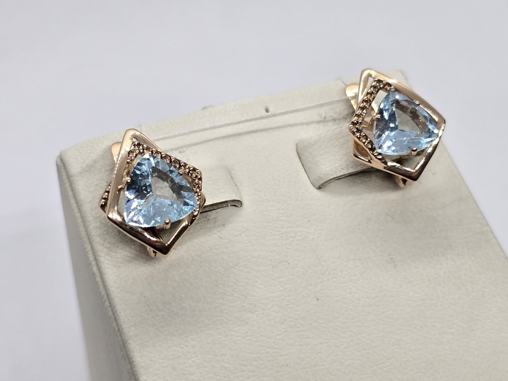 СКМИ585 СЕРЬГИ С КАМНЯМИ (Au 585)