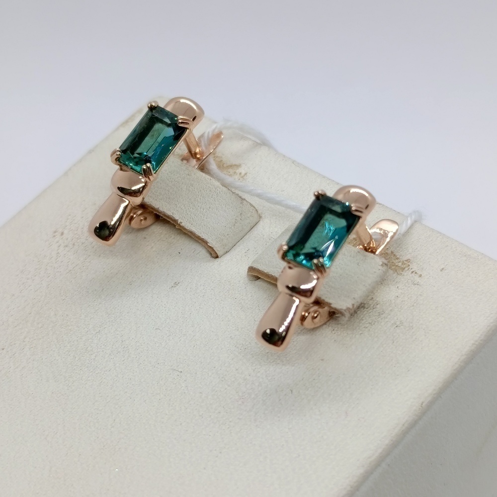 СКМ585 СЕРЬГИ С КАМНЕМ (Au 585)