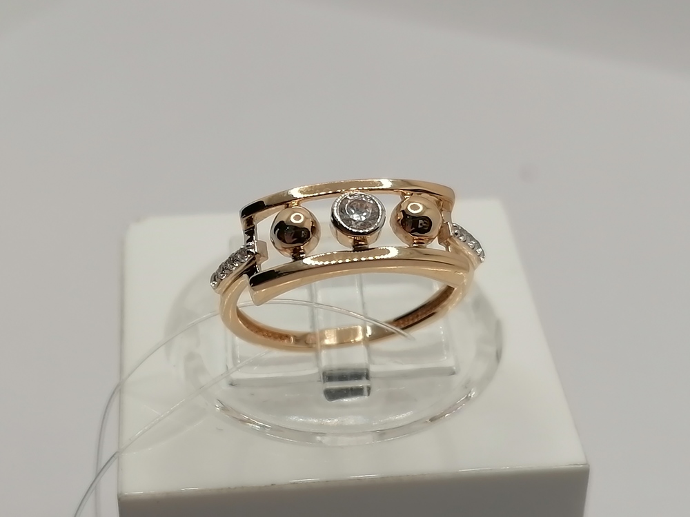 КОЛЬЦО С КАМНЯМИ (Au 585)