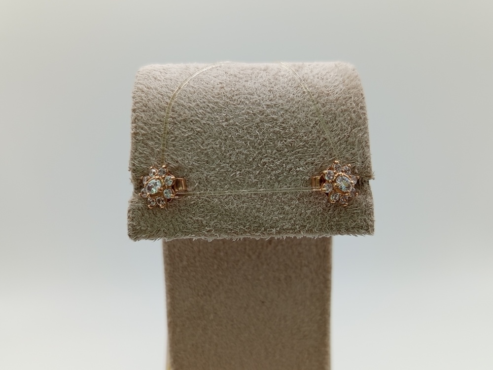 029956 СЕРЬГИ ПУСЕТЫ с камнями (Au 585)