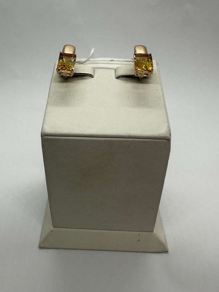 СКМ585 СЕРЬГИ С КАМНЕМ (Au 585)