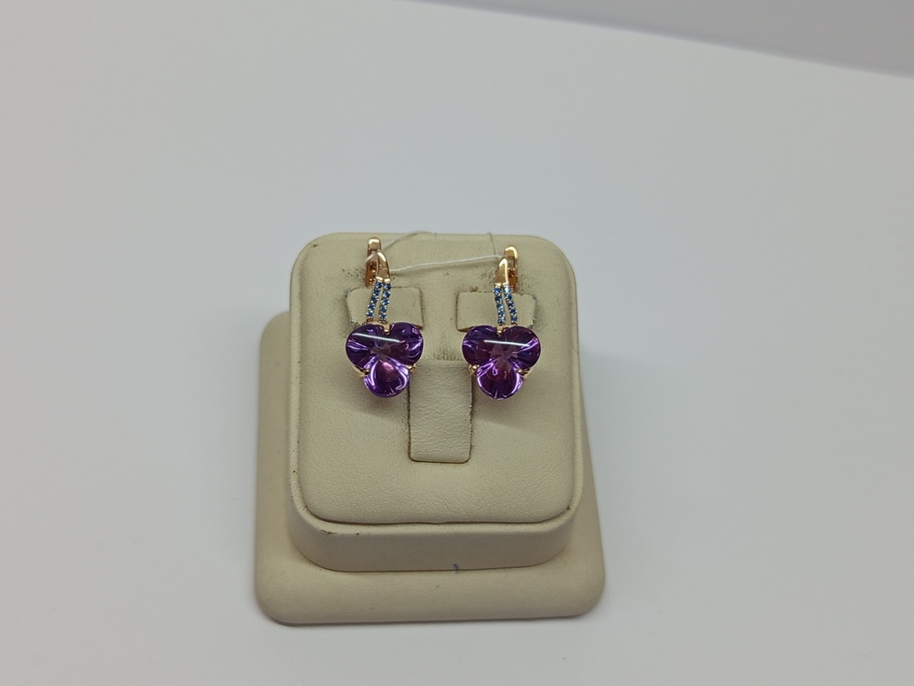 СКМИ585 СЕРЬГИ С КАМНЯМИ (Au 585)