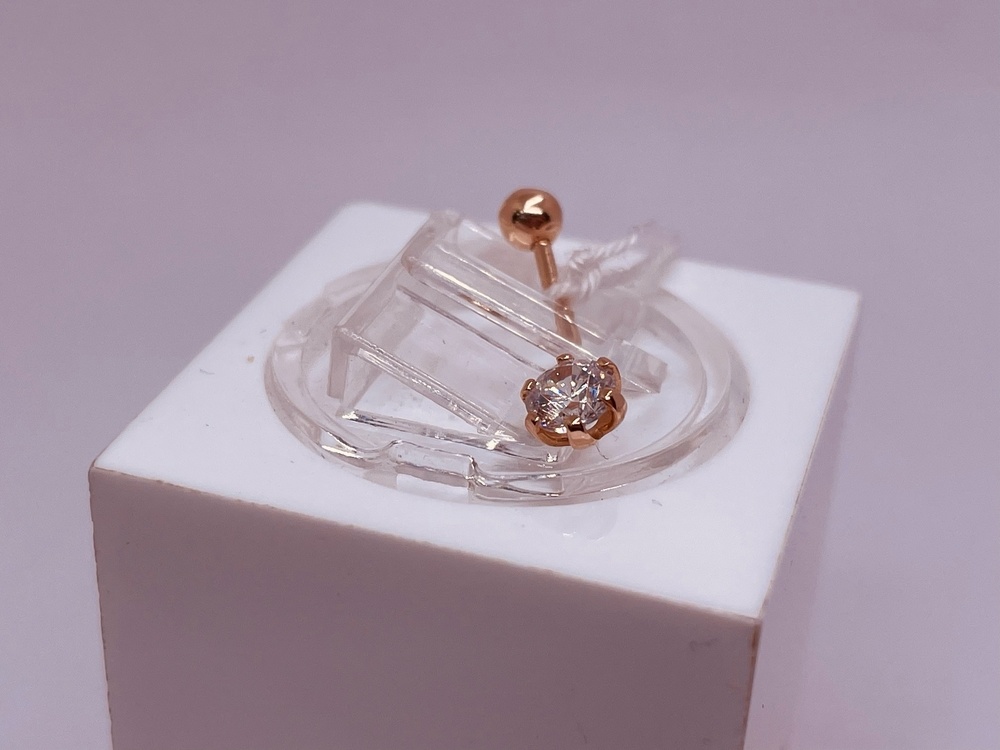 ПИРСИНГ В ПУПОК с камнем (Au 585)