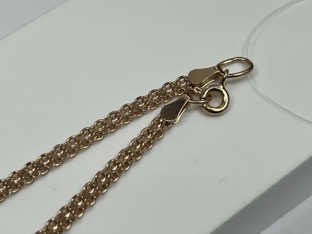 7050202П-17 БРАСЛЕТ ПУСТОТЕЛЫЙ Бисмарк машинный (Au 585)